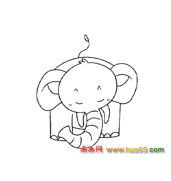 简笔画:走路的大象2