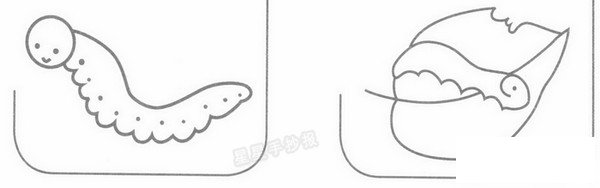 蚕的简笔画