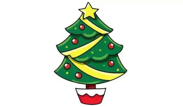 圣诞树简笔画步骤图