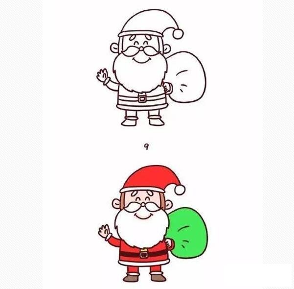 人物简笔画教程，圣诞老人