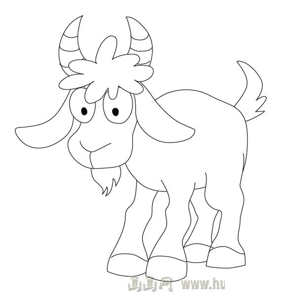 儿童简笔画：长角山羊