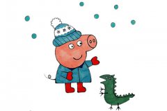 小猪佩奇和她的好朋友们简笔画彩色图片