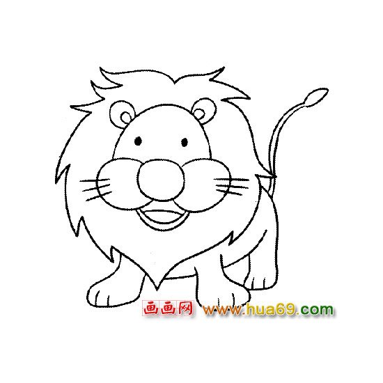 可爱的狮子(简笔画)5