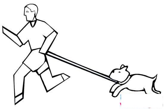 人和狗的简笔画图片大全