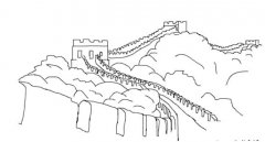 长城风景简笔画步骤图片大全