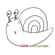 简笔画：困了的小蜗牛