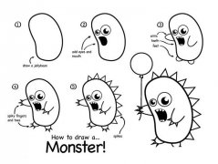 小怪物动物简笔画步骤图片大全