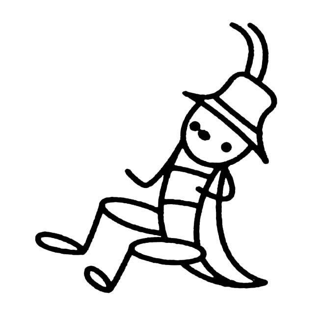 卡通蝗虫昆虫简笔画步骤图片大全