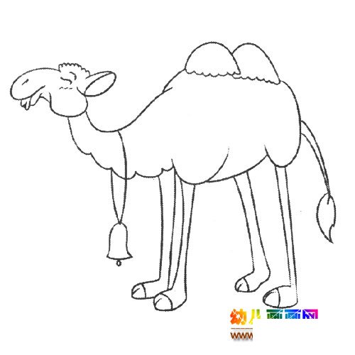 动物简笔画：戴铃铛的骆驼