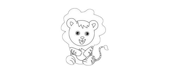 卡通狮子简笔画图片