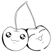 卡通樱桃水果简笔画步骤图片大全