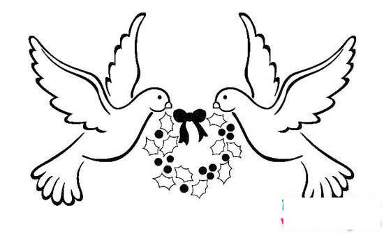 和平鸽标志图案简笔画
