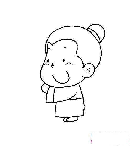 着古装的男孩简笔画