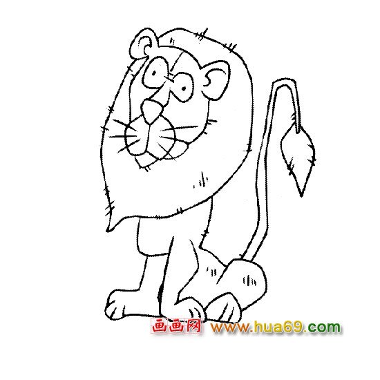高大的狮子简笔画3