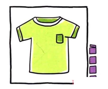一步一步画男孩T恤简笔画教程彩色明亮简洁