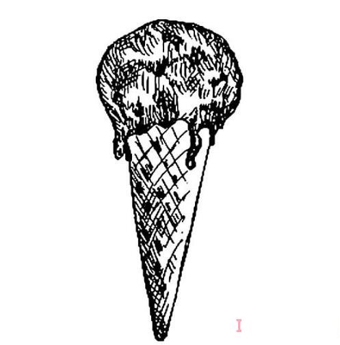 甜筒冰淇淋简笔画怎么画简单又好看