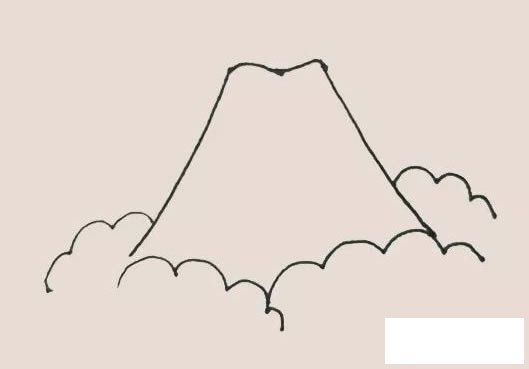 火山喷发简笔画