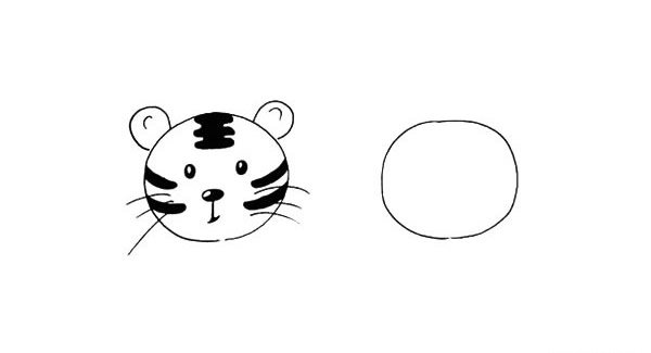老虎和熊猫头像简笔画