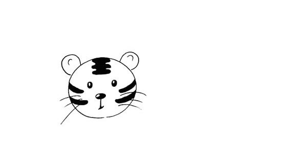 老虎和熊猫头像简笔画