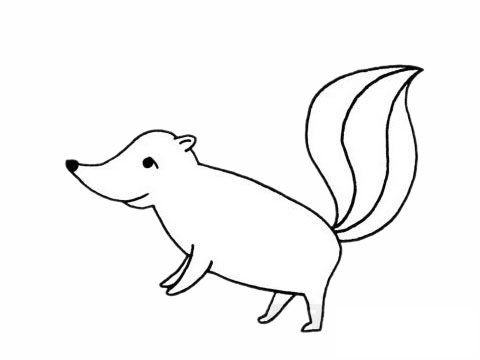 臭鼬简笔画图片