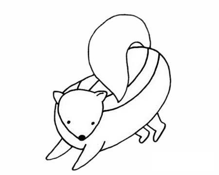 臭鼬简笔画图片