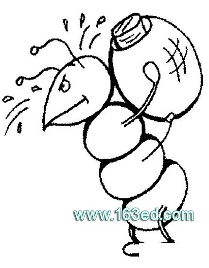 蚂蚁简笔画:好累啊