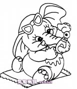 小象玩耍的简笔画