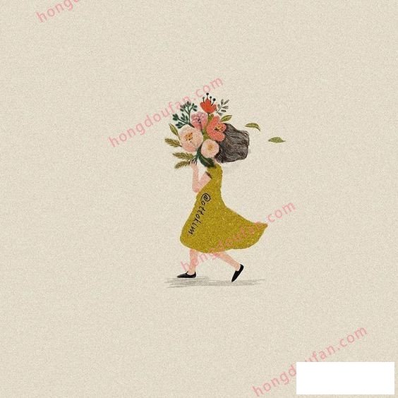 少女和鲜花 主题简笔画大全 简笔画 第4张-红豆饭小学生简笔画大全 少女和鲜花 主题简笔画大全 简笔画 第4张