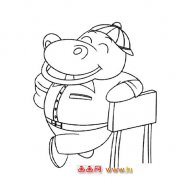 戴帽子的河马（简笔画）4
