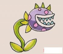 卡通食人花涂色怎么画带步骤图简单好看