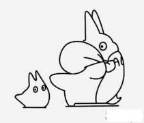 龙猫侧面简笔画图片