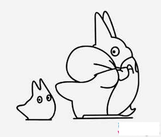 龙猫侧面简笔画图片