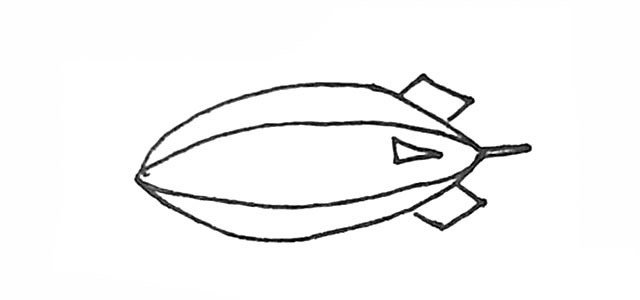 飞艇简笔画彩色画法步骤图