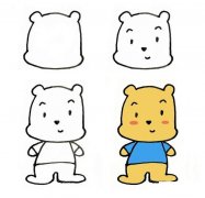 萌萌的卡通小熊画法步骤图片四