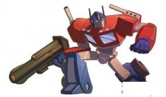 幼儿涂色变形金刚简笔画图片：擎天柱