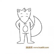 背手的狐狸动物简笔画