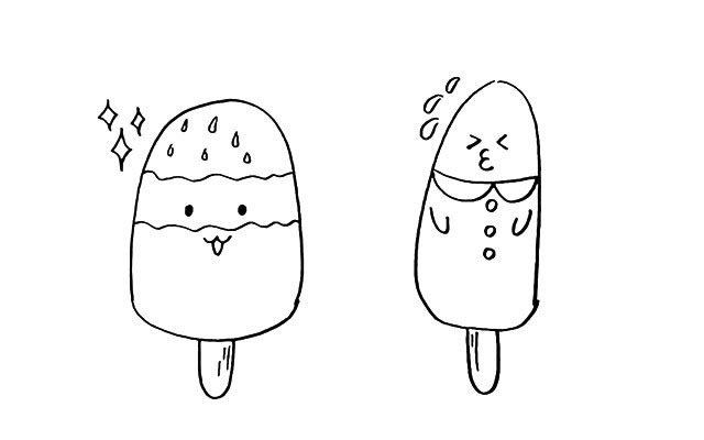 卡通雪糕简笔画