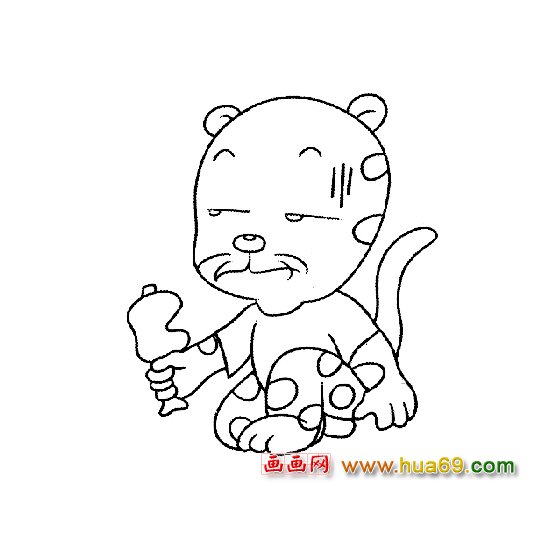 吃骨头的豹宝宝│动物简笔画