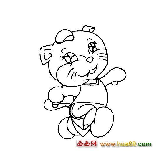 高兴的小豹子(动物简笔画)