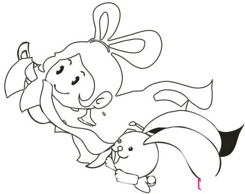 卡通中秋节嫦娥奔月简笔画