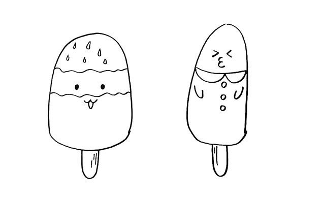 卡通雪糕简笔画