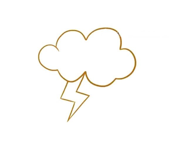 乌云闪电简笔画