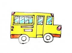 校车简笔画简单画法步骤图片