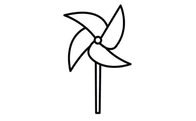 小风车物品简笔画步骤图片大全