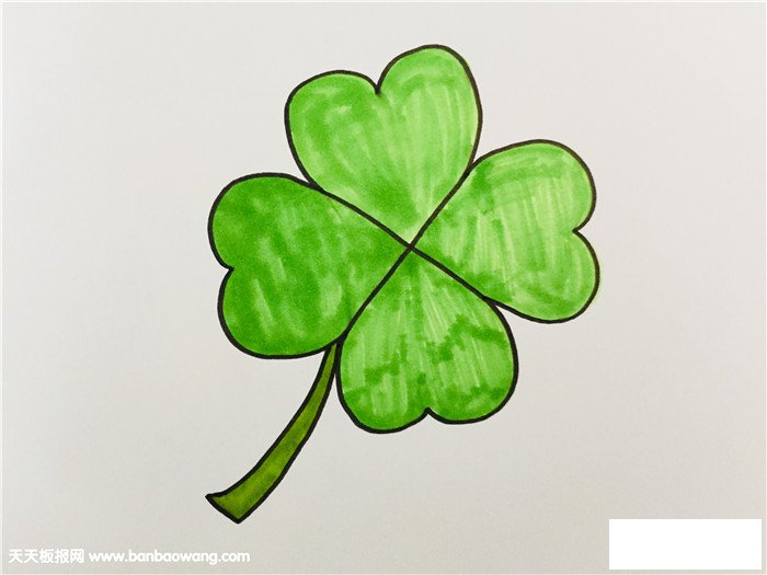 四叶草怎么画简单好看
