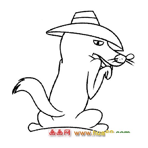 做坏事的大灰狼【简笔画】1