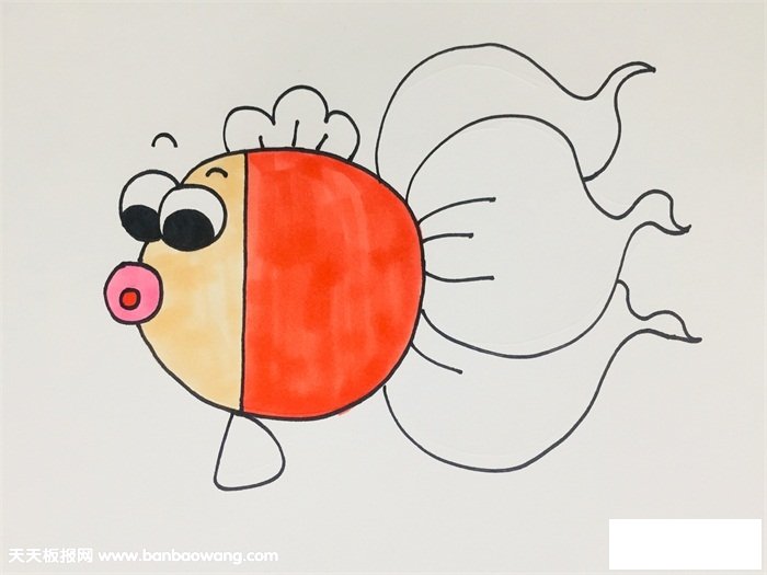 简单漂亮的金鱼怎么画