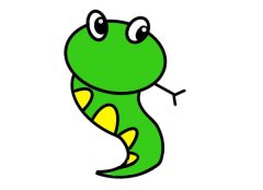 卡通蛇简笔画画法步骤图片