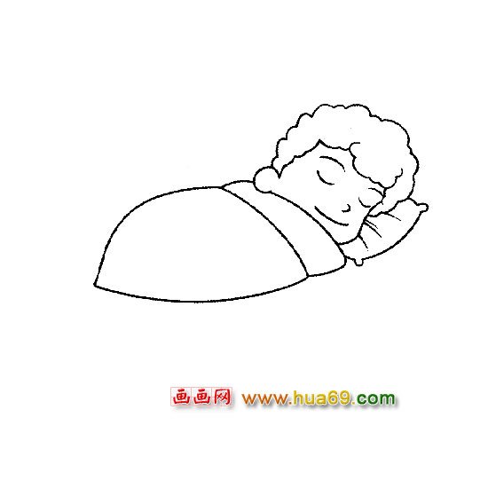 人物简笔画：睡觉的小男孩
