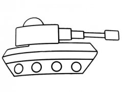 玩具坦克简笔画彩色图片
